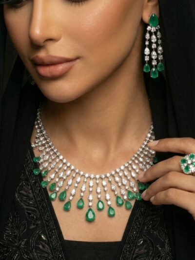 Al Barari | 925  Silver & Emerald Green Crystals