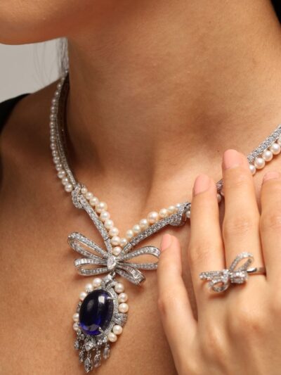 Symphony of Sapphire and Pearls
